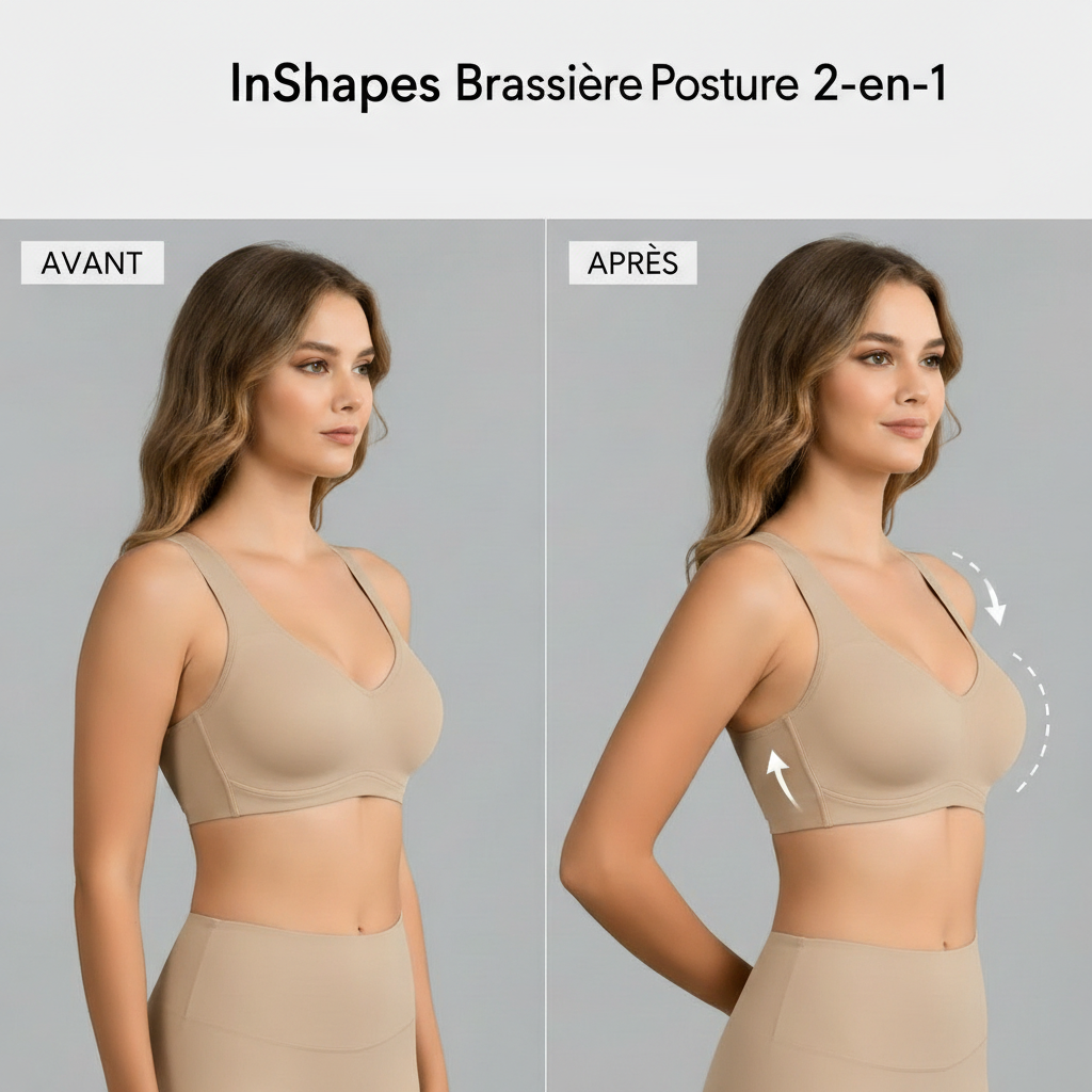 Brassière InShapes 2 en 1  : Corrige la posture dorsale & Rehausse la poitrine